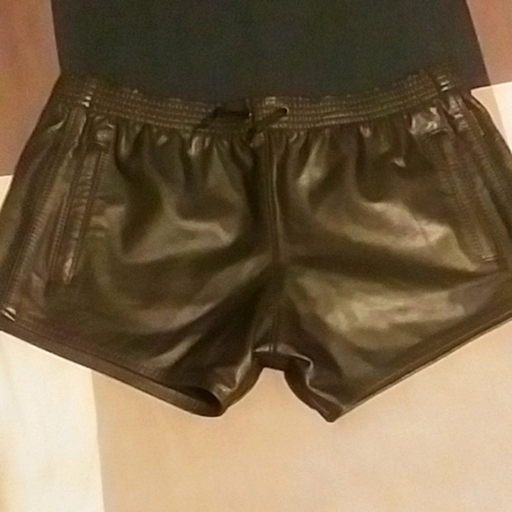 Leather shorts